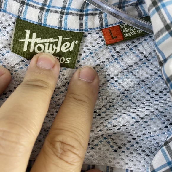 Howler Bros Long Sleeve Shirt Sz L Blue Snap Buttons Lightweight Outdoor Fishing - Picture 4 of 13
